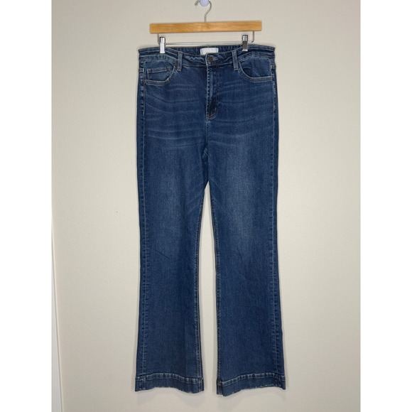 Vervet Denim - Vervet Women's Blue High Rise Flare Jeans Medium Wash Stretch Denim‎ Sz 34